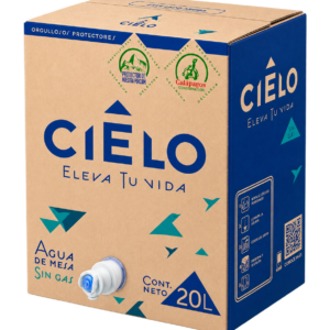 Caja de agua de mesa Cielo sin gas 20 Lt. con caño